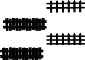Black Fence Silhouette, Simple Garden or Boundary Icon vector