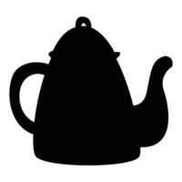 Teapot Silhouette on White Background with Steam vector