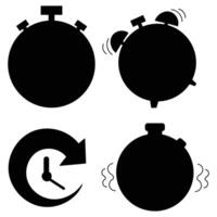 Clock Icon Set - Simple Graphic Design Elements vector