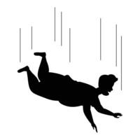 Silhouettes of People Falling Dynamic Motion and Action vector