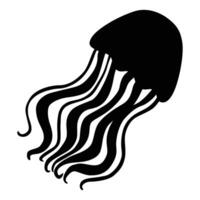 Silhouette of a Jellyfish Icon for Underwater Design vector