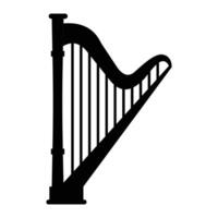 Minimalist Black Ancient Harp with Elegant Design vector
