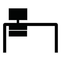 Neat Desk Icon for Organized Workspace and Office Design vector