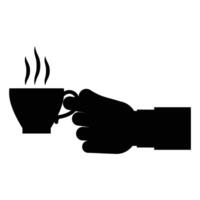 Hand Holding Takeaway Coffee Icon for Beverage and On-the-go Design vector