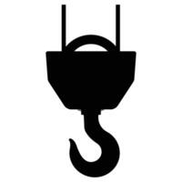 Crane Lift Hook Icon for Construction and Heavy Lifting vector