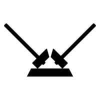 Two Big Hammers Icon Strong Design for Tools and Construction vector