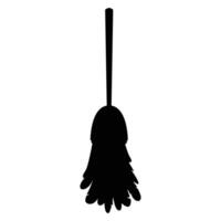 Broom with Wooden Handle on Clean Floor vector