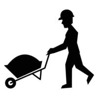 Construction Worker Silhouette Icon for Building and Labor Themes vector