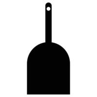 Dustpan Icon with Brush on White Background vector