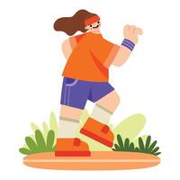 Flat Drawing Of An Athlete vector