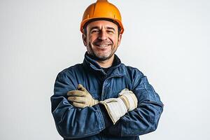 A smiling man in a hard hat photo