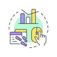 Average web pages per session multi color concept icon. Indicating user engagement. Audience engagement metric. Round shape line illustration. Abstract idea. Graphic design. Easy to use in infographic vector