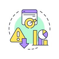 Bounce rate multi color concept icon. Users activity online research. Audience engagement metric. Round shape line illustration. Abstract idea. Graphic design. Easy to use in presentation vector