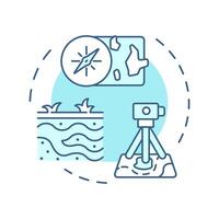 General and desk studies soft blue concept icon. Gathering project data. Geotechnical investigation procedure. Round shape line illustration. Abstract idea. Graphic design. Easy to use in article vector