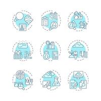 Geotechnical survey soft blue concept icons. Civil engineering ground investigation. Geodetic technology. Icon pack. Round shape illustrations for articles. Abstract idea vector