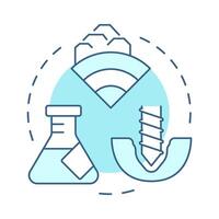 Boring soft blue concept icon. Drilling holes into ground to obtain soil. Geotechnical survey method. Round shape line illustration. Abstract idea. Graphic design. Easy to use in presentation vector