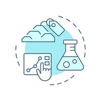 Laboratory testing of soils and rocks soft blue concept icon. Geotechnical investigation procedure. Fossil ore. Round shape line illustration. Abstract idea. Graphic design. Easy to use in article vector