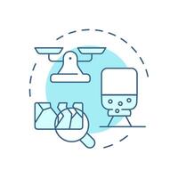 Dry density test soft blue concept icon. Evaluating strength and load bearing capacity. Geotech survey. Round shape line illustration. Abstract idea. Graphic design. Easy to use in presentation vector