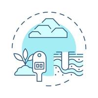 Test pits soft blue concept icon. Study soil and rock layers by excavation. Geotechnical exploration. Round shape line illustration. Abstract idea. Graphic design. Easy to use in presentation vector