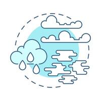 Cloud physics soft blue concept icon. Study formations of water drops and ice. Atmospheric science. Round shape line illustration. Abstract idea. Graphic design. Easy to use in presentation vector