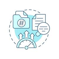 Indexing soft blue concept icon. Create external data. Mapping information location. RAG process. Round shape line illustration. Abstract idea. Graphic design. Easy to use in presentation vector