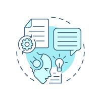 Generation soft blue concept icon. Update external data. RAG process integration. AI algorytm development. Round shape line illustration. Abstract idea. Graphic design. Easy to use in article vector