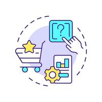 Behavioral analysis multi color concept icon. Creating targeted marketing campaigns. Customers service. Round shape line illustration. Abstract idea. Graphic design. Easy to use in infographic vector