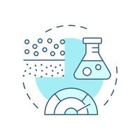 Specific gravity test soft blue concept icon. Measurement of soil particles density. Geotech assessment. Round shape line illustration. Abstract idea. Graphic design. Easy to use in article vector