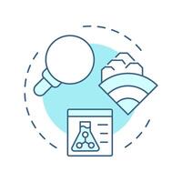 Geochemistry soft blue concept icon. Geological systems exploration. Soil condition assessment. Round shape line illustration. Abstract idea. Graphic design. Easy to use in presentation vector