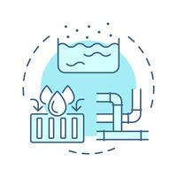 Drainage conditions soft blue concept icon. Risks of flooding and water accumulation. Geotech survey. Round shape line illustration. Abstract idea. Graphic design. Easy to use in presentation vector