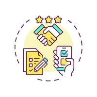 Zero party data multi color concept icon. Surveys for brand customers. Audience information type. Round shape line illustration. Abstract idea. Graphic design. Easy to use in presentation vector