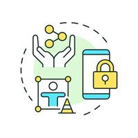 Walled gardens multi color concept icon. Platforms with restricted content service. Digital experience. Round shape line illustration. Abstract idea. Graphic design. Easy to use in infographic vector