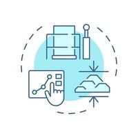 Proctor compaction test soft blue concept icon. Optimum moisture content for soil maximum dry density. Round shape line illustration. Abstract idea. Graphic design. Easy to use in presentation vector