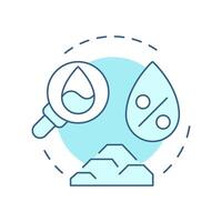 Moisture content test soft blue concept icon. Measuring amount of water in ground. Geotech exploration. Round shape line illustration. Abstract idea. Graphic design. Easy to use in presentation vector