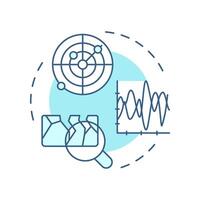 Geophysical investigations soft blue concept icon. Explore subsurface conditions without digging. Geotech. Round shape line illustration. Abstract idea. Graphic design. Easy to use in presentation vector