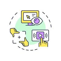 User recordings multi color concept icon. Real time sessions study. Website visitor tracking method. Round shape line illustration. Abstract idea. Graphic design. Easy to use in infographic vector