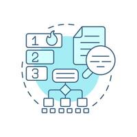 Recursive chunking soft blue concept icon. Dividing data into smear segments. Maintaining logical structure. Round shape line illustration. Abstract idea. Graphic design. Easy to use in article vector