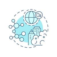 Atmospheric chemistry soft blue concept icon. Studying climate changes impact on air quality. Weather forecast. Round shape line illustration. Abstract idea. Graphic design. Easy to use in article vector
