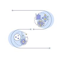 Dense vs sparse directions infographic vertical sequence. Mathematical structures in . Visualization infochart with 2 steps. Circles workflow vector