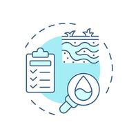 Groundwater investigations soft blue concept icon. Studying water level impact on construction industry. Round shape line illustration. Abstract idea. Graphic design. Easy to use in article vector
