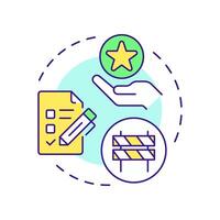 Identify barriers and facilitators multi color concept icon. Obstacles influencing on audience behavior. Round shape line illustration. Abstract idea. Graphic design. Easy to use in presentation vector