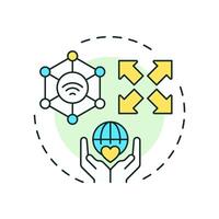 Open web multi color concept icon. Networks and platforms accessible to anyone. Digital experience. Round shape line illustration. Abstract idea. Graphic design. Easy to use in presentation vector