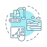 Trenching soft blue concept icon. Horizontal extent of soil layers studying. Geotechnical survey test. Round shape line illustration. Abstract idea. Graphic design. Easy to use in article vector
