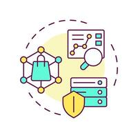 First party data multi color concept icon. Users interaction with company website analysis. Audience research. Round shape line illustration. Abstract idea. Graphic design. Easy to use in infographic vector
