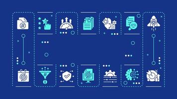 RAG dark blue word concept. Integrating in content making. Data processing technology. Visual communication. Artwith lettering text, editable glyph icons vector