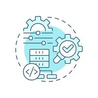 More developer control soft blue concept icon. Choosing data sources and parameters. Benefit of RAG services. Round shape line illustration. Abstract idea. Graphic design. Easy to use in article vector