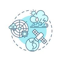Weather forecasting soft blue concept icon. Analysis of atmospheric data and models. Application of meteorology. Round shape line illustration. Abstract idea. Graphic design. Easy to use in article vector