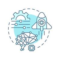 Parametric memory soft blue concept icon. Prominent approach in statistical analysis. RAG technology. Round shape line illustration. Abstract idea. Graphic design. Easy to use in presentation vector