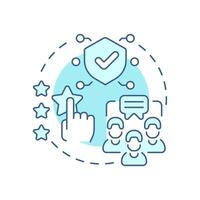 Enhanced user trust soft blue concept icon. Reliable verifiable information. Benefit of RAG services. Round shape line illustration. Abstract idea. Graphic design. Easy to use in presentation vector