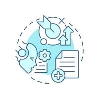 Augmentation soft blue concept icon. LLM prompt enlargement possibility. RAG technology process type. Round shape line illustration. Abstract idea. Graphic design. Easy to use in presentation vector